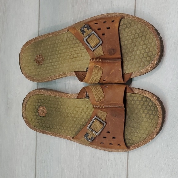 Teva Women 6324 Leather Slide Sandals Flip Flop Flats shoes sz 7 - Picture 3 of 10